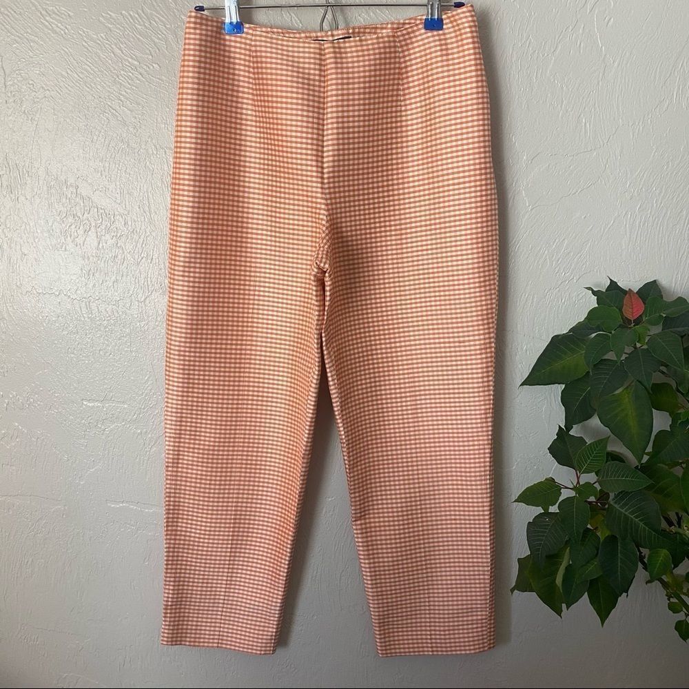 Vintage Ann Taylor Silk Gingham Capri Pants